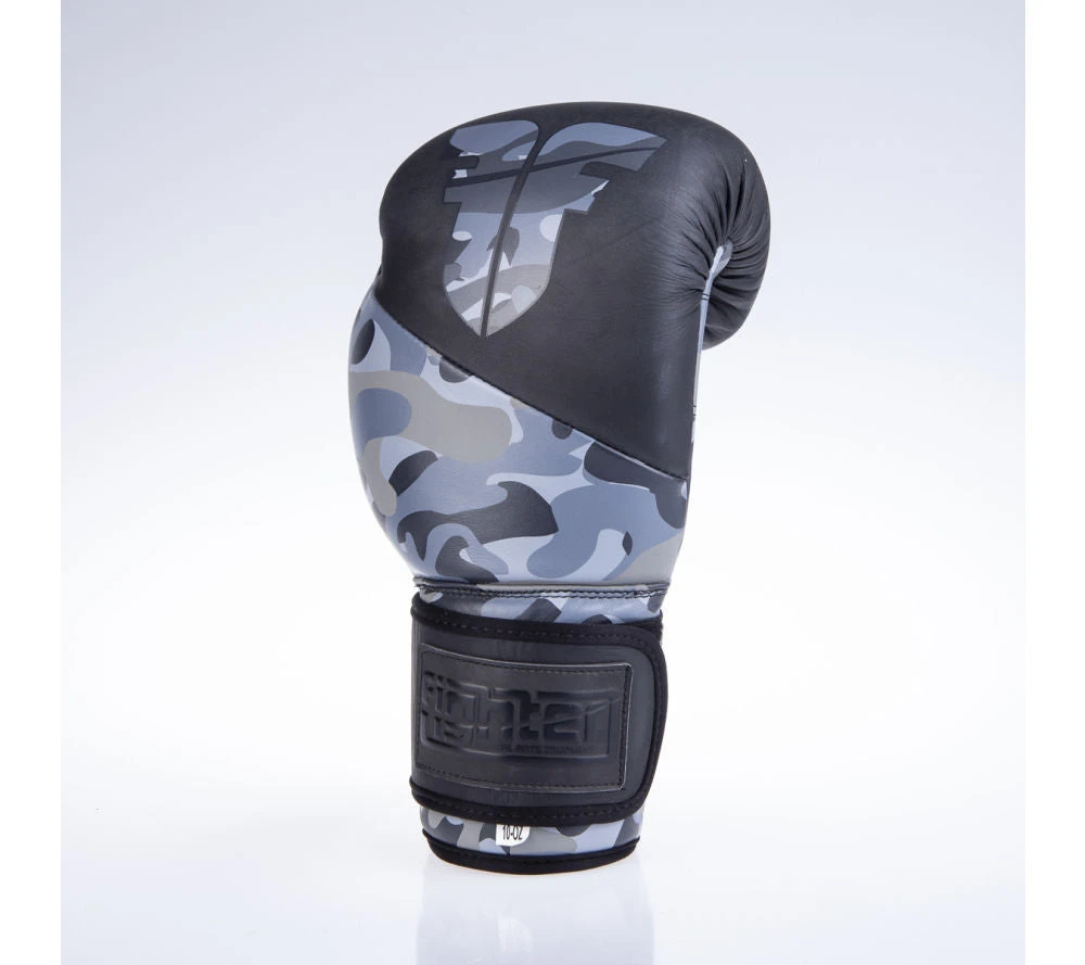 Fighter SPLIT Boxing Gloves - Black/camo, FBG-001BBL 12 Fighter SPLIT Boxing Gloves - Black/camo, FBG-001BBL