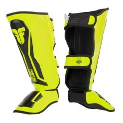 Fighters Inc. - Martial Arts Equipment Fighter Shinguards Thai Ergo - Neon Yellow/black