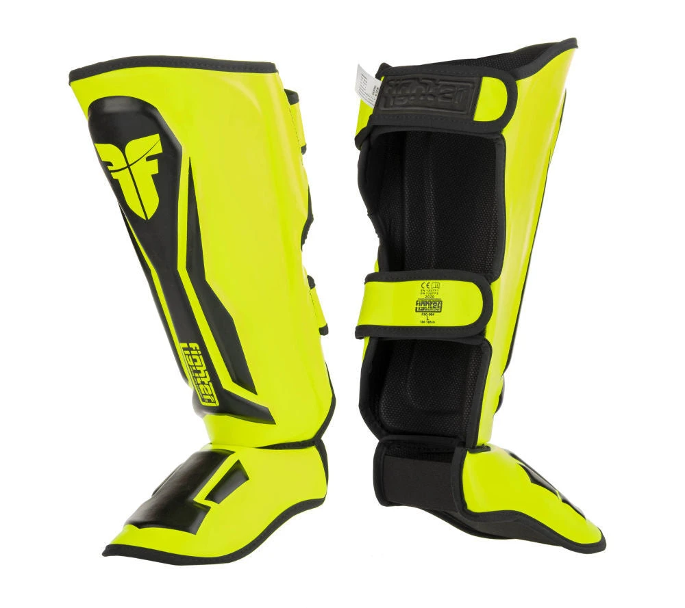 Fighters Inc. - Martial Arts Equipment Fighter Shinguards Thai Ergo - Neon Yellow/black 3 Fighters Inc. - Martial Arts Equipment Fighter Shinguards Thai Ergo - Neon Yellow/black