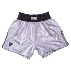 Deals Fighters Inc Store 40 APPAREL Fighter Thai Shorts Bangkok Plain - Silver/black, FP09
