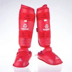 Hayashi WKF Foot And Shin Protection - Red, 343-4