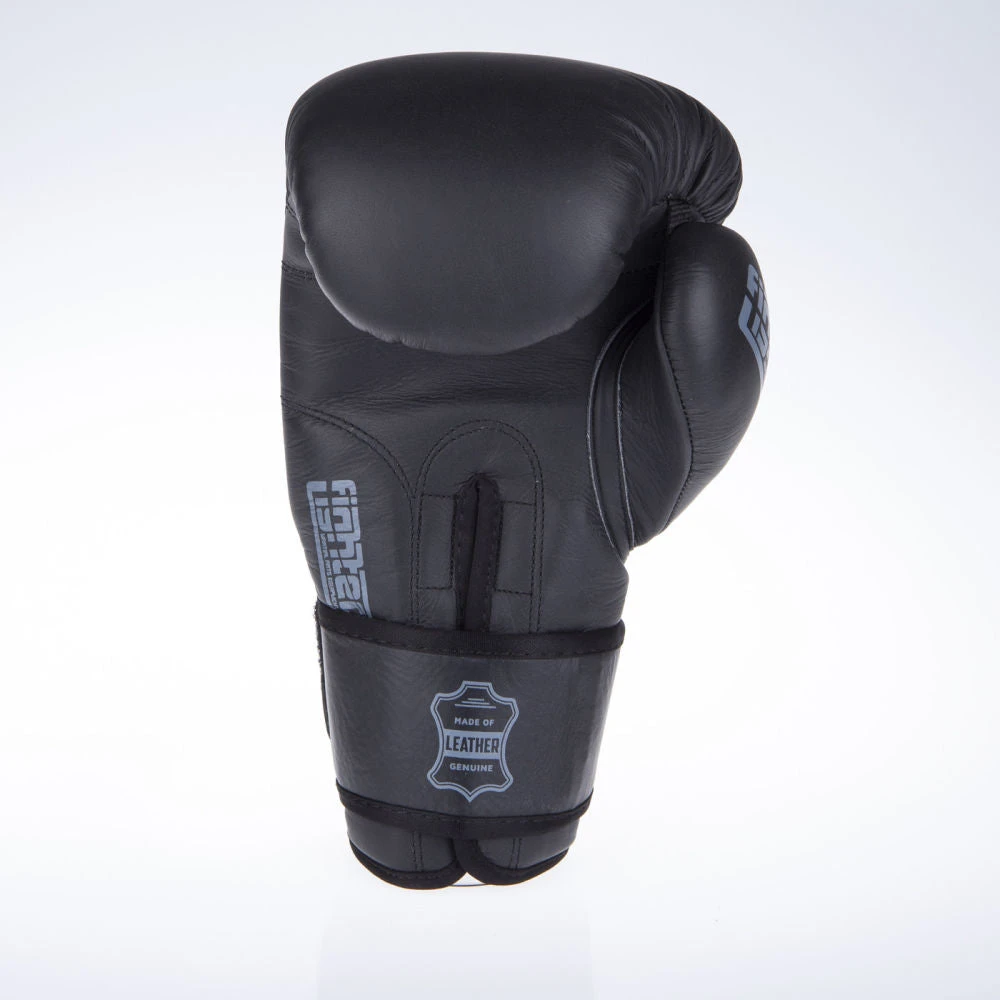 Fighter SIAM Boxing Gloves - Black/grey, FBG-003B 12 Fighter SIAM Boxing Gloves - Black/grey, FBG-003B