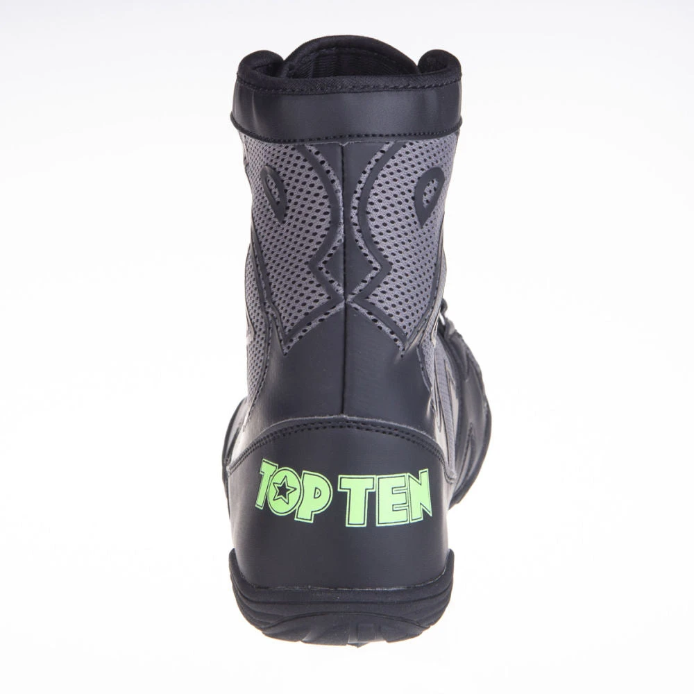 TopTen Boxing Shoes - Black/Grey Mid-Top With Lockdown Strap, 1172-1 OFFERS 8 TopTen Boxing Shoes - Black/Grey Mid-Top With Lockdown Strap, 1172-1 OFFERS