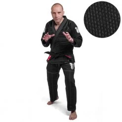 Fighter BJJ Gi Pearl Weave Uniform - Black, BJJBL-09 UNIFORMS