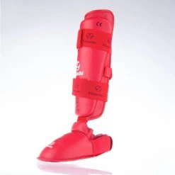 Hayashi WKF Foot And Shin Protection - Red, 343-4 9 Hayashi WKF Foot And Shin Protection - Red, 343-4