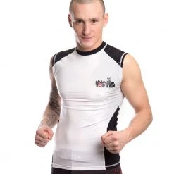 TopTen MMA TOP TEN Rash Guard Sleeveless - White/black, 1414-1
