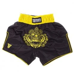 Fighter Thai Shorts FACE - Black/yellow, F013
