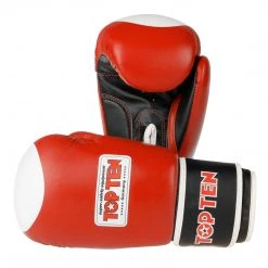 TopTen Top Ten Official WAKO Competition Kickboxing Gloves - Red