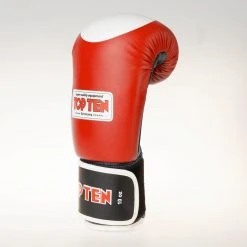 TopTen Top Ten Official WAKO Competition Kickboxing Gloves - Red