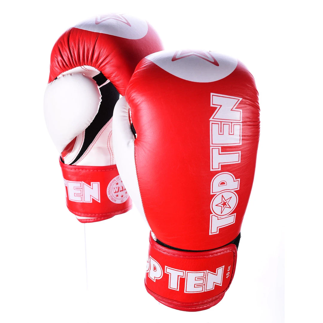 TopTen TOP TEN STAR Red/White XLP WAKO Kickboxing Gloves, 2068-4 6 TopTen TOP TEN STAR Red/White XLP WAKO Kickboxing Gloves, 2068-4