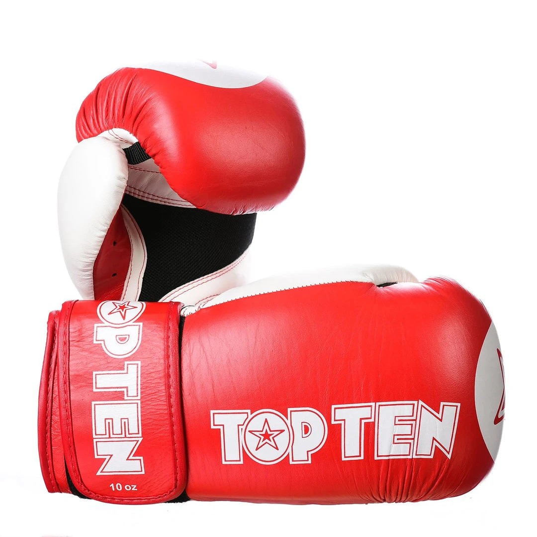TopTen TOP TEN STAR Red/White XLP WAKO Kickboxing Gloves, 2068-4 3 TopTen TOP TEN STAR Red/White XLP WAKO Kickboxing Gloves, 2068-4
