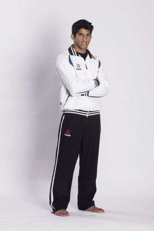 Hayashi Polyester Tracksuit - White/blue/black APPAREL 1 Hayashi Polyester Tracksuit - White/blue/black APPAREL