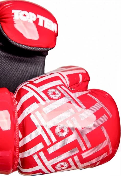 TopTen TOP TEN Glossy Red/White Prism Pointfighter Open-Hand Gloves 5 TopTen TOP TEN Glossy Red/White Prism Pointfighter Open-Hand Gloves