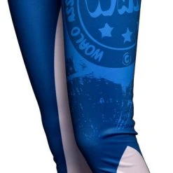 Deals Fighters Inc Store 31 Fighters Inc. - Martial Arts Equipment Top Ten Workout Leggings WAKO - Blue
